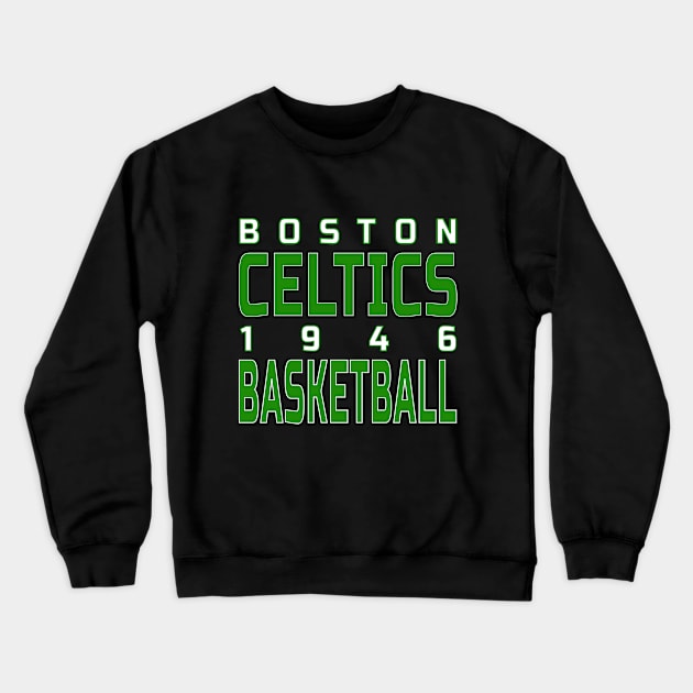 Boston Celtics Basketball Classic Crewneck Sweatshirt by Medo Creations